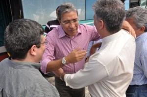 Ivan Leite recebe Governador Déda em visita a obra da Ponte Gilberto Amado